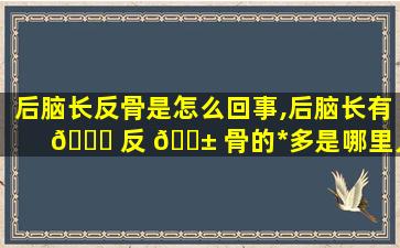 后脑长反骨是怎么回事,后脑长有 🍁 反 🐱 骨的*
多是哪里人